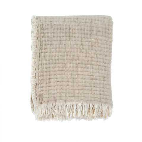 Kantha-Stitch Throw, Chambray
