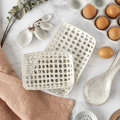 Porcelain basket tray