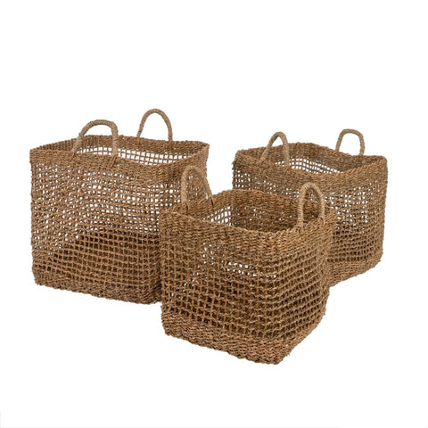 Costa Woven Square Baskets - Set of 3