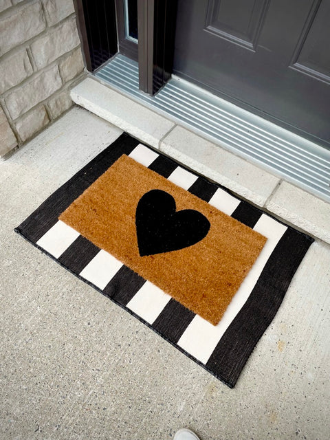Black Heart Doormat